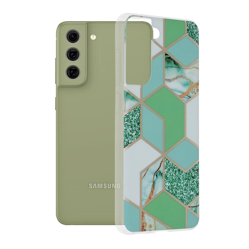 Husa Samsung Galaxy S21 FE 5G Techsuit Marble, verde
