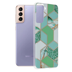 Husa Samsung Galaxy S21 Plus 5G Techsuit Marble, verde