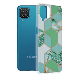 Husa Samsung Galaxy A12 Techsuit Marble, verde