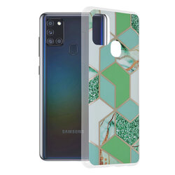 Husa Samsung Galaxy A21s Techsuit Marble, verde