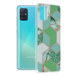 Husa Samsung Galaxy A51 4G Techsuit Marble, verde