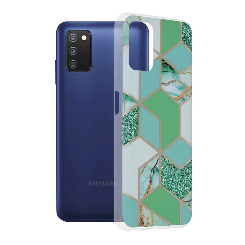 Husa Samsung Galaxy A03s Techsuit Marble, verde