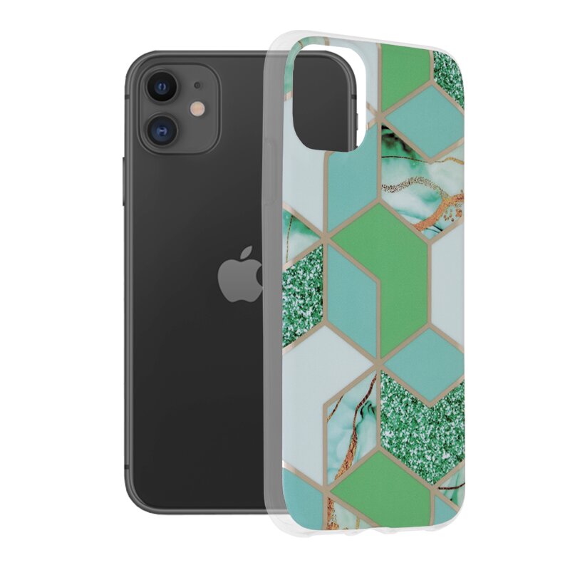 Husa iPhone 11 Techsuit Marble, verde