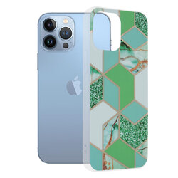 Husa iPhone 13 Pro Max Techsuit Marble, verde