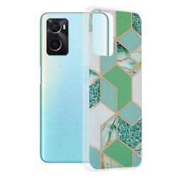 Husa Oppo A76 Techsuit Marble, verde