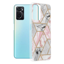 Husa Oppo A76 Techsuit Marble, roz