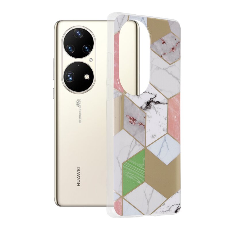 Husa Huawei P50 Pro Techsuit Marble, mov