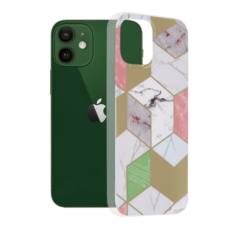 Husa iPhone 12 Techsuit Marble, mov