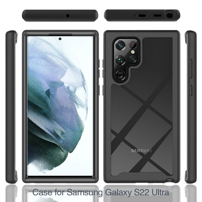 [Pachet 360°] Husa + folie Samsung Galaxy S22 Ultra 5G Techsuit Defense, negru