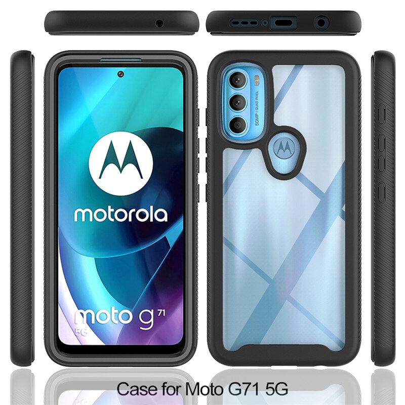 [Pachet 360°] Husa + folie Motorola Moto G71 5G Techsuit Defense, negru