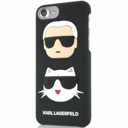 Bumper iPhone 7 Karl Lagerfeld 3D Cat - Negru KLHCP7DIYBK