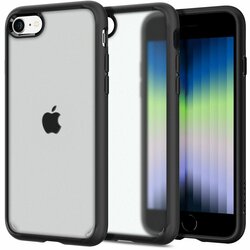 Husa transparenta iPhone SE 2, SE 2020 Spigen Ultra Hybrid, negru frost