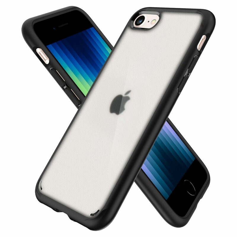 Husa transparenta iPhone 7 Spigen Ultra Hybrid, negru frost