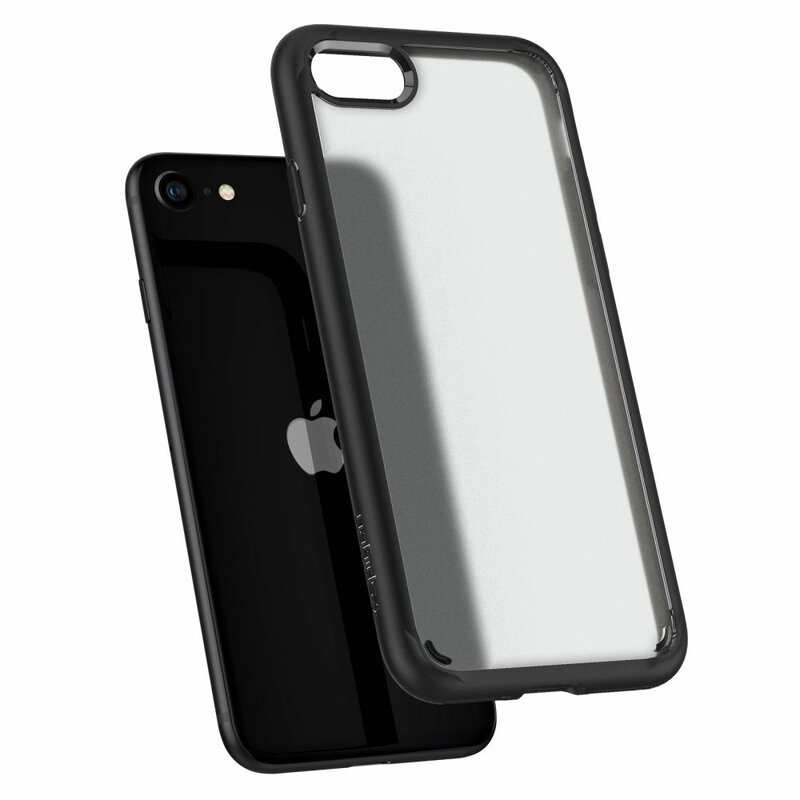 Husa transparenta iPhone 7 Spigen Ultra Hybrid, negru frost