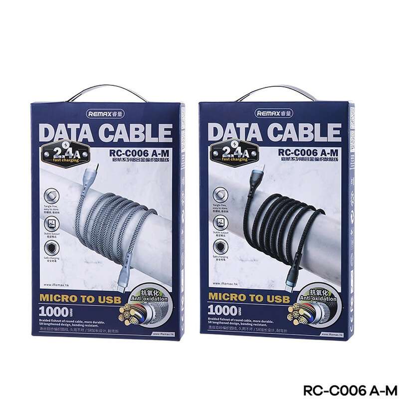 Cablu Micro-USB Fast Charging Remax, 1m, negru, RC-C006