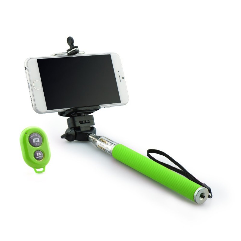 Suport Selfie Blun Combo cu telecomanda bluetooth - Verde