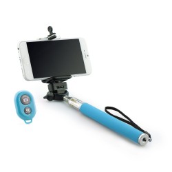 Suport Selfie Blun Combo cu telecomanda bluetooth - Albastru