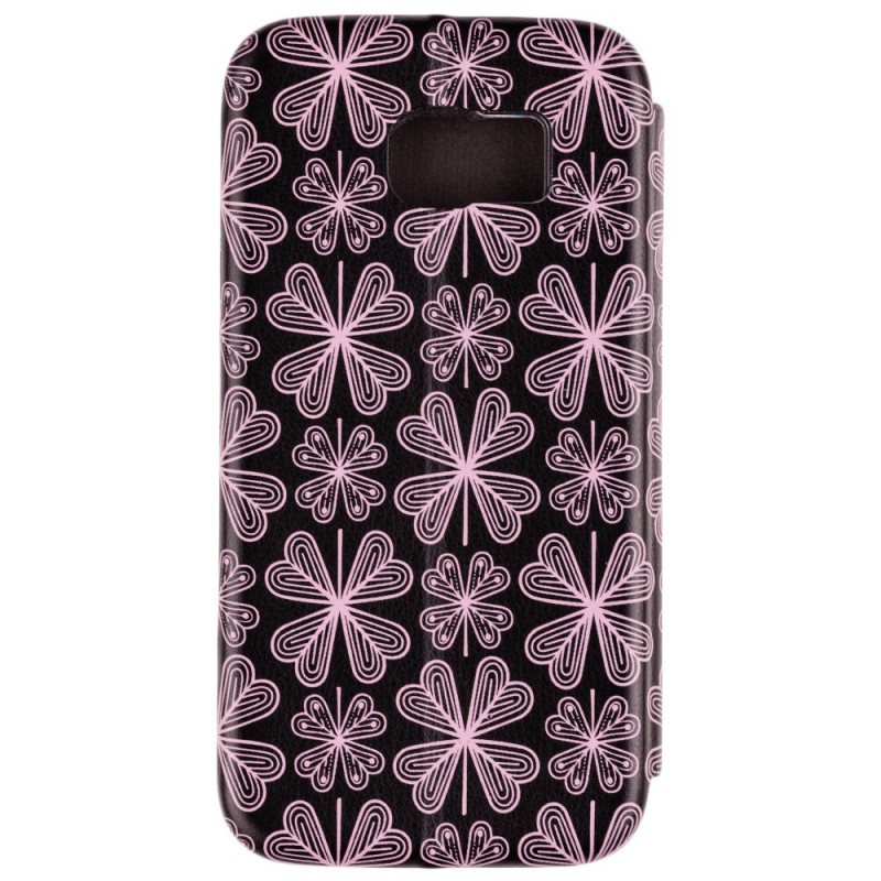 Husa Samsung Galaxy S6 Flip Magnet Book Type - Purple Flowers