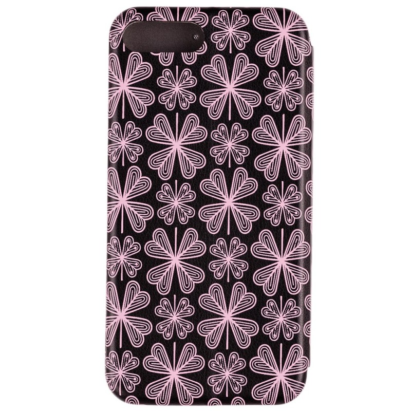 Husa iPhone 7 Plus Flip Magnet Book Type - Purple Flowers