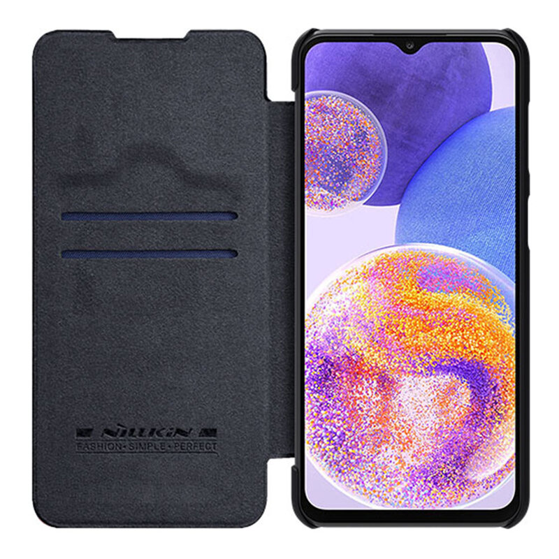 Husa Samsung Galaxy A23 Nillkin QIN Leather, negru