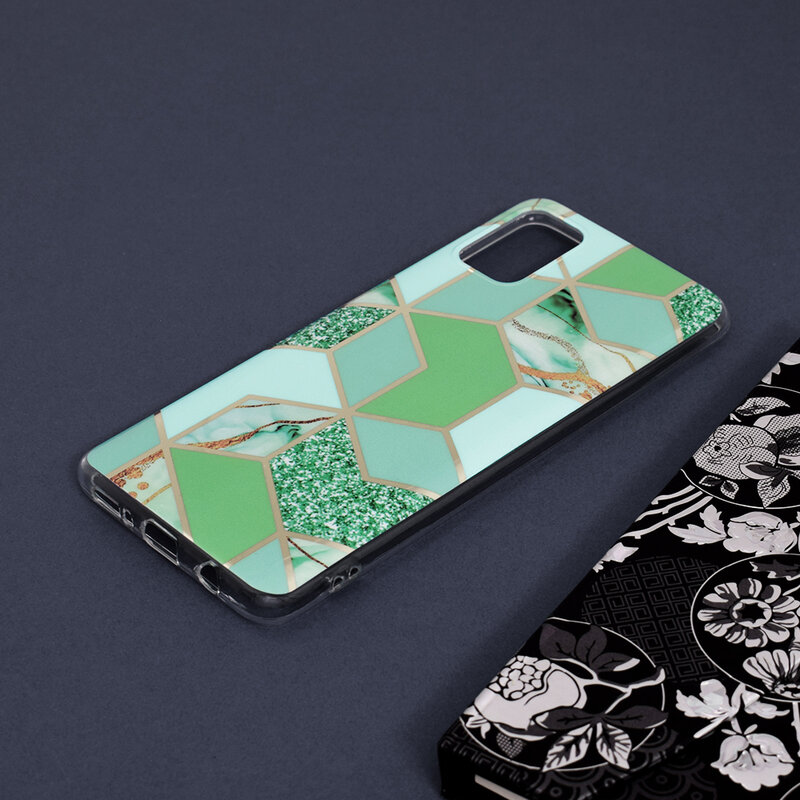 Husa Samsung Galaxy A51 4G Techsuit Marble, verde