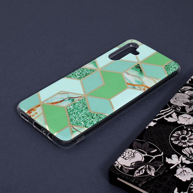 Husa Samsung Galaxy A13 5G Techsuit Marble, verde