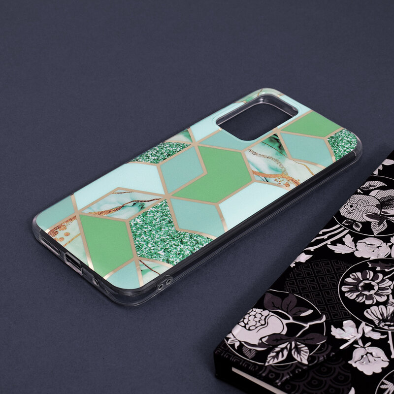 Husa Xiaomi Redmi 10 Techsuit Marble, verde