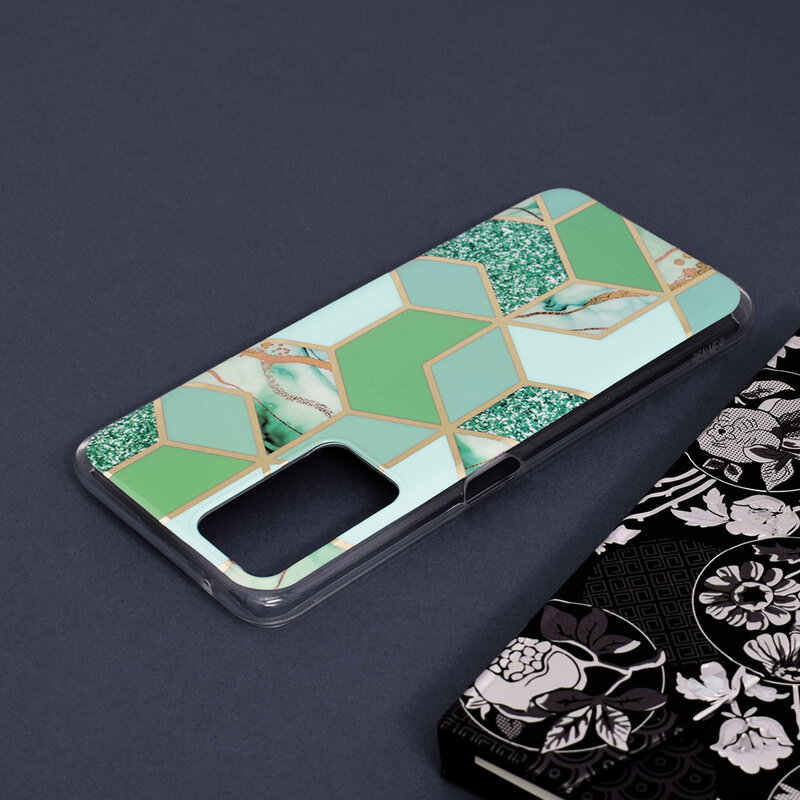 Husa Realme 9i Techsuit Marble, verde