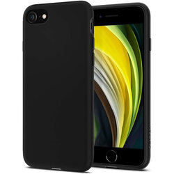 Husa iPhone SE 2, SE 2020 Spigen Liquid Crystal, negru mat