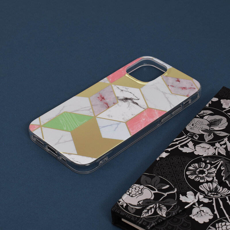 Husa iPhone 12 Techsuit Marble, mov