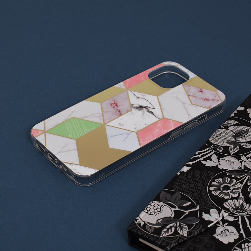 Husa iPhone 13 Techsuit Marble, mov