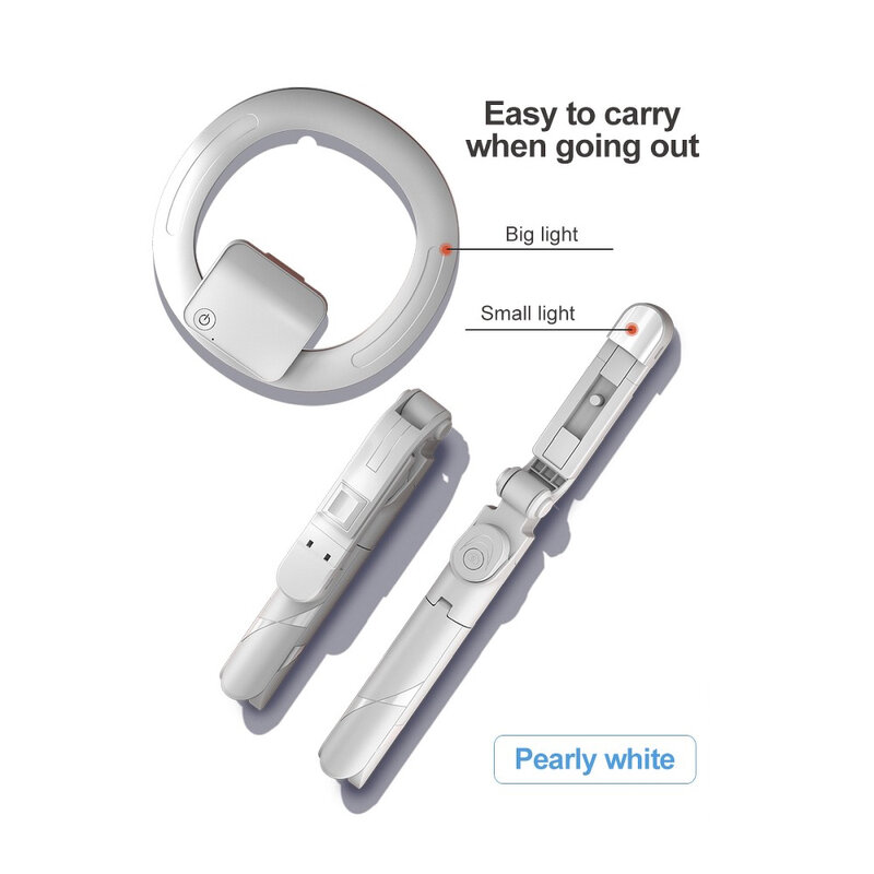 Lampa circulara ring light cu suport selfie telefon, alb, SSTR-18