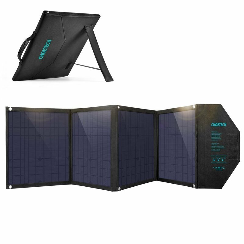 Panou solar monocristalin Choetech, tip C, 2 x USB, 80W, SC007