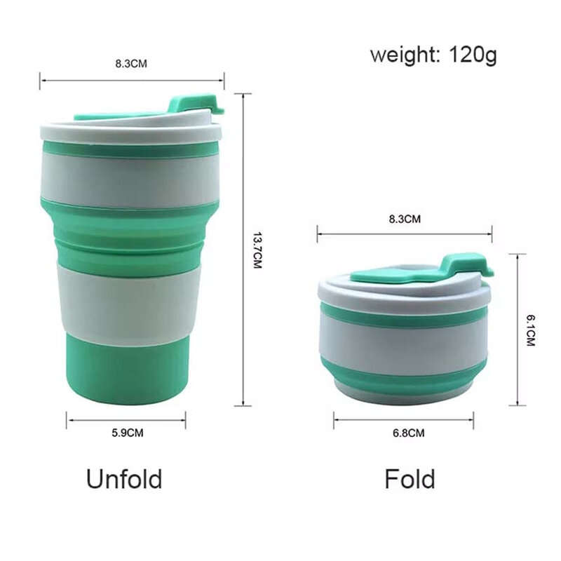 Cana cafea To Go cu capac pliabila Techsuit, albastra, 1106.01