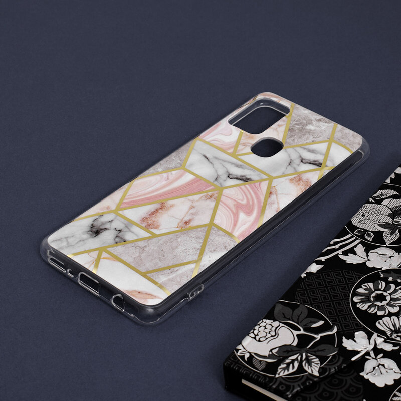 Husa Samsung Galaxy A21s Techsuit Marble, roz