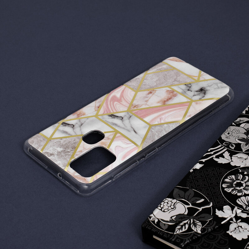 Husa Samsung Galaxy A21s Techsuit Marble, roz