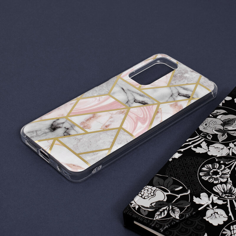 Husa Xiaomi Redmi Note 11 Techsuit Marble, roz