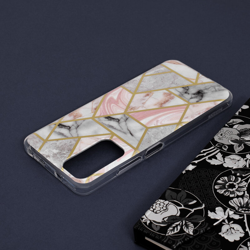 Husa Xiaomi Redmi Note 11 Techsuit Marble, roz