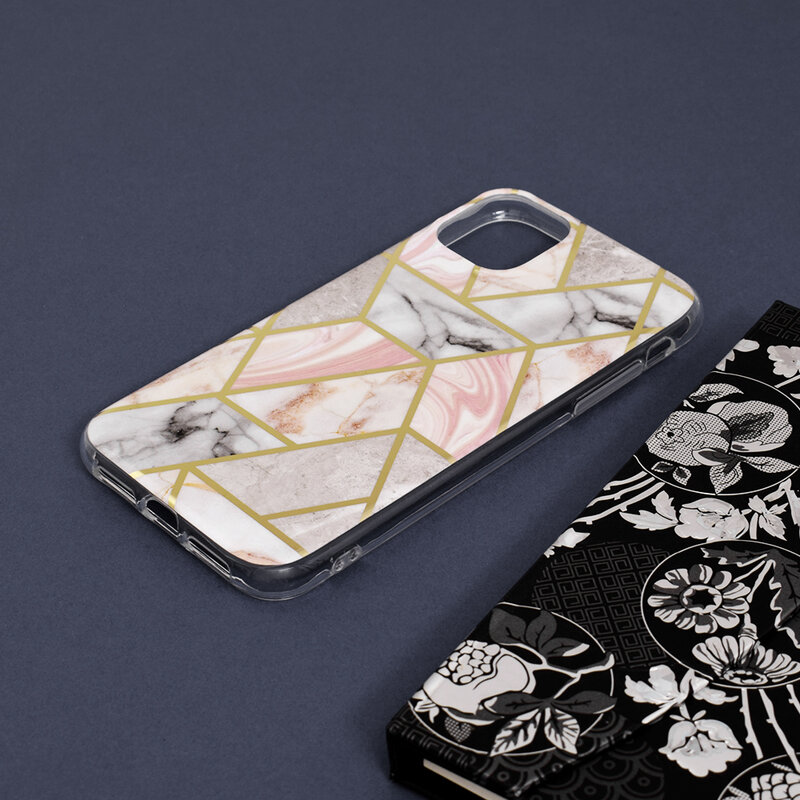 Husa iPhone 11 Techsuit Marble, roz