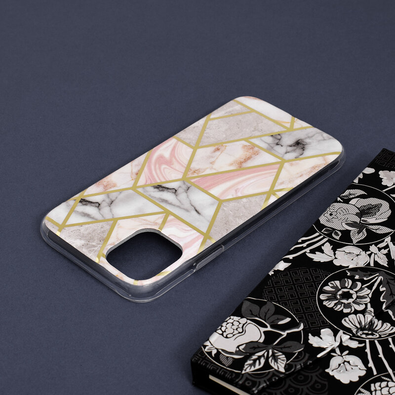 Husa iPhone 11 Techsuit Marble, roz