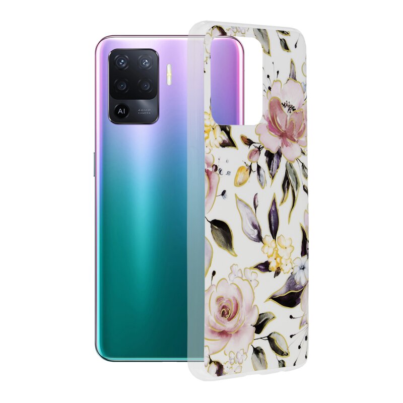 Husa Oppo A94 4G Techsuit Marble, Chloe White