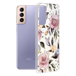 Husa Samsung Galaxy S21 Plus 5G Techsuit Marble, Chloe White