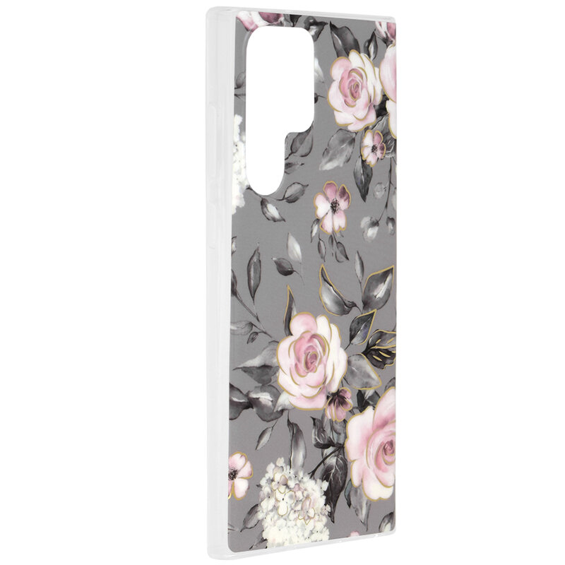 Husa Samsung Galaxy S22 Ultra 5G Techsuit Marble, Bloom of Ruth Gray