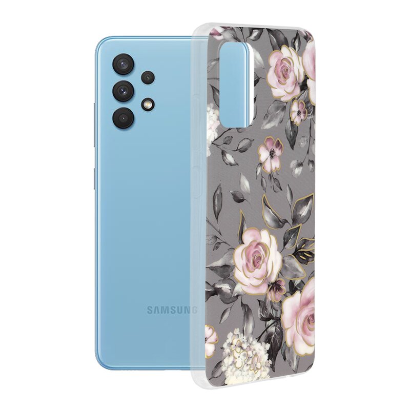 Husa Samsung Galaxy A32 4G Techsuit Marble, Bloom of Ruth Gray