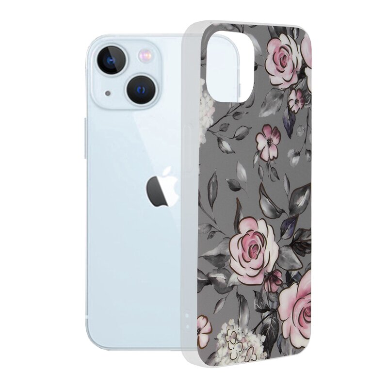 Husa iPhone 13 Techsuit Marble, Bloom of Ruth Gray