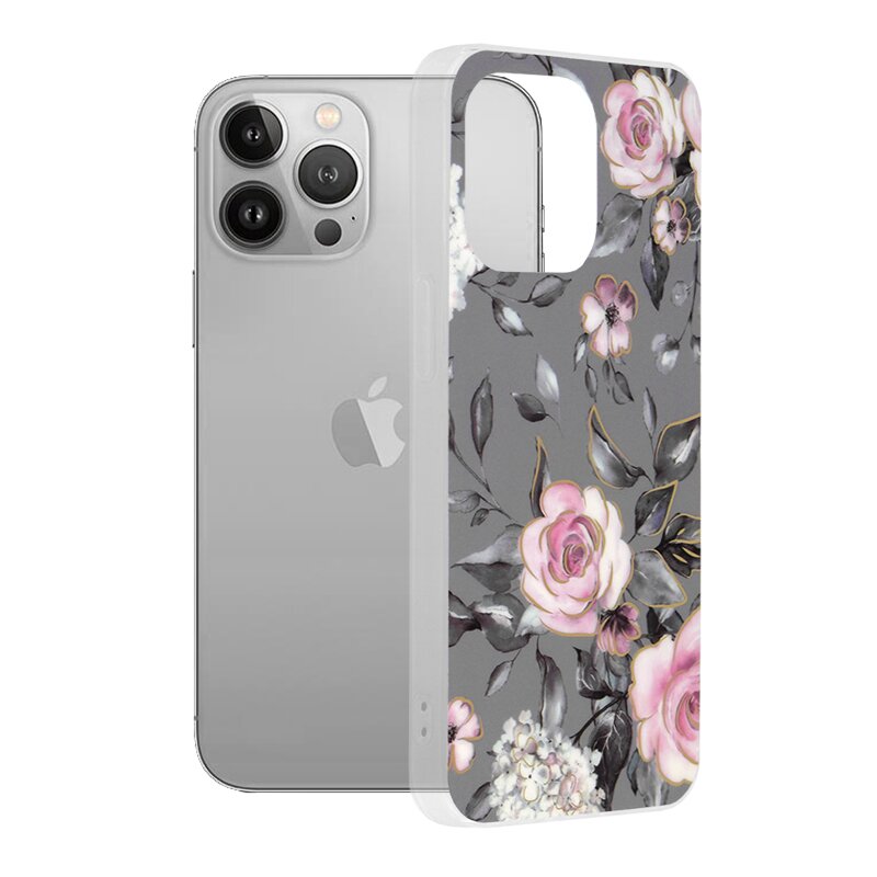 Husa iPhone 13 Pro Techsuit Marble, Bloom of Ruth Gray