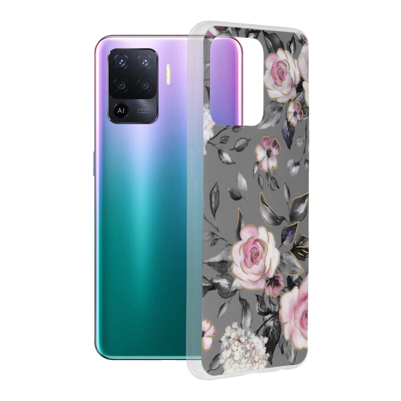 Husa Oppo A94 4G Techsuit Marble, Bloom of Ruth Gray