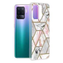 Husa Oppo A94 4G Techsuit Marble, roz