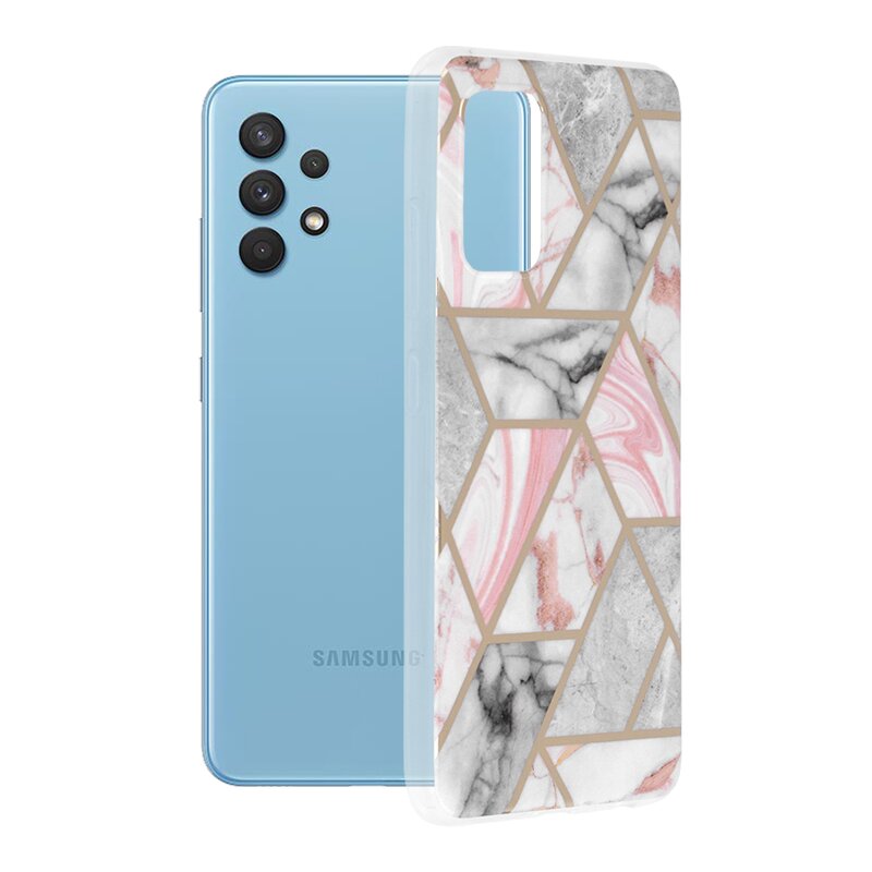 Husa Samsung Galaxy A32 4G Techsuit Marble, roz