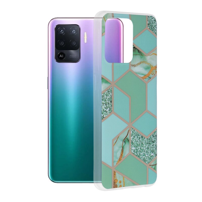 Husa Oppo A94 4G Techsuit Marble, verde